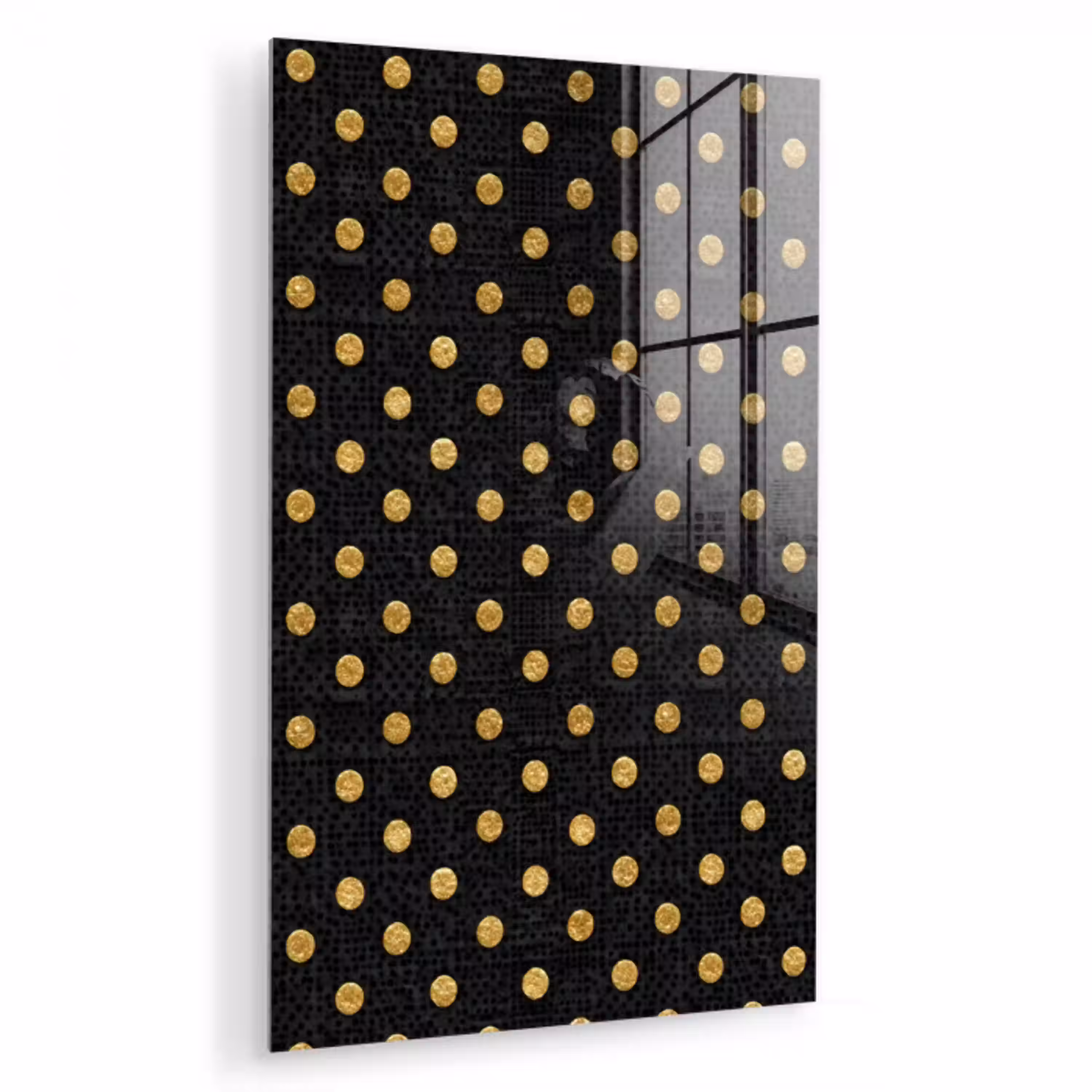Polka Dot - Stippen - Goud - Zwart plexiglas 5mm klein 9 -zzzproduct_nieuw