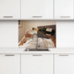 Champagne - Bed - Bubbels keuken achterwand 2 middel -3d