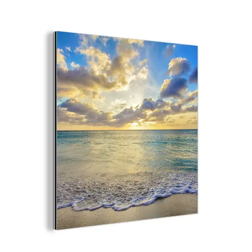 Zee - Strand - Wolken - Zon aluminium wit klein -3d