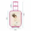 Meisje met een voetbal in beige kleuren Kinderkoffer - Roze klein -productfoto_formaten