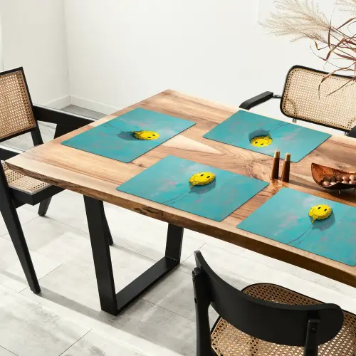 Ballon - Geel - Smiley Placemat vinyl groot -zzsfeer4_Kitchenyeah-website