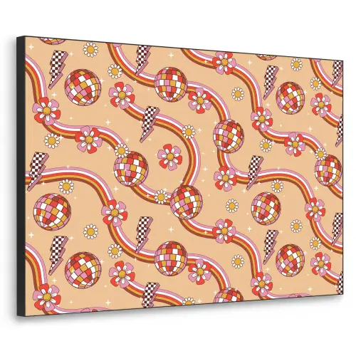 Disco - Patroon - Lijnen Textielframe zwart klein 947 -3d