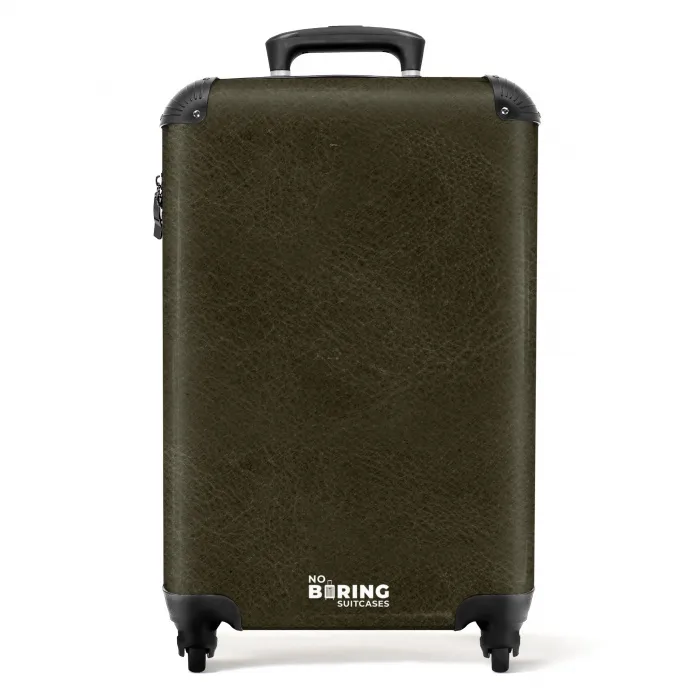 Lederen look donker groen NBS - Handbagage koffer - Volwassenen Unisex middel -productfoto_recht