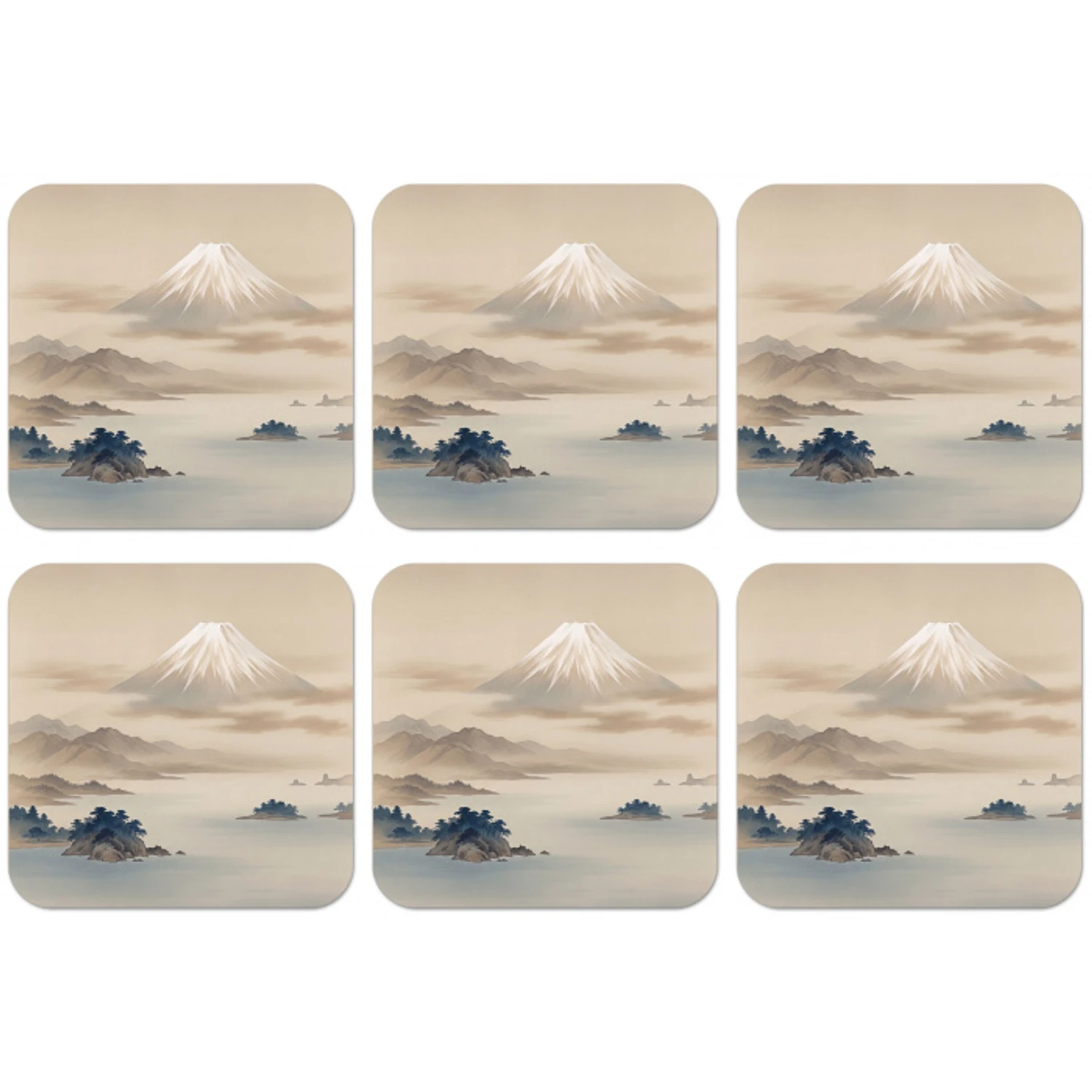 Japans - Landschap - Beige onderzetter kurk middel -zkaufland3dotto