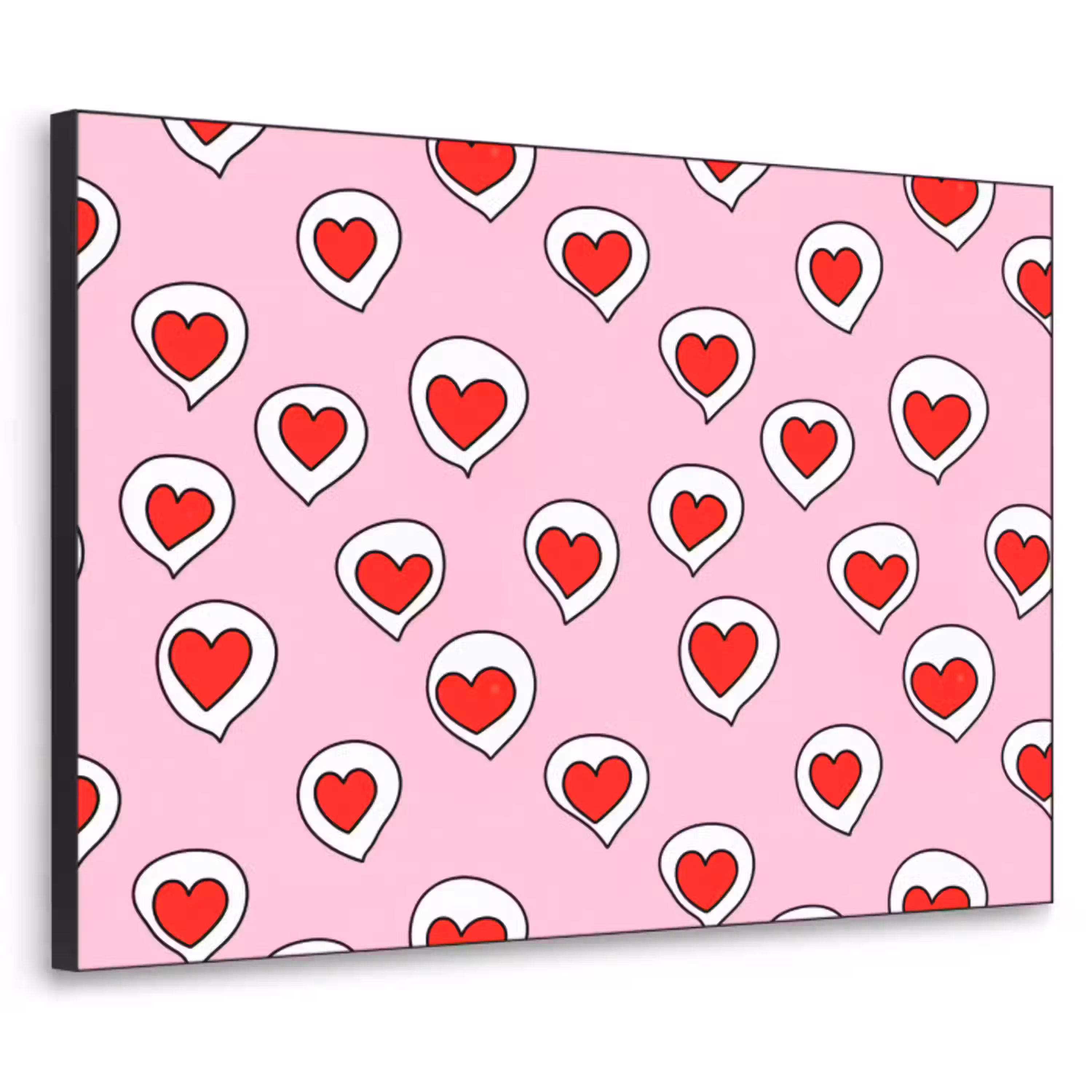 Hartjes - Patroon - Rood Textielframe zwart klein 947 -3d