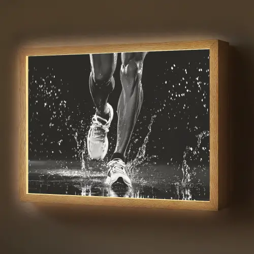 Hardloopschoenen - Rennen - Druppels - Zwart Light Box met batterij (Wandlamp) middel -z3d_website