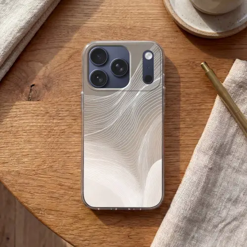 Golvende lijnen - Luchtstromen - Harmonieus Telefoonhoesje iPhone 17 Pro klein -sfeer1