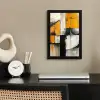 Geel - Abstract - Modern - Vormen fotolijst zwart zonder passe partout klein -sfeer1