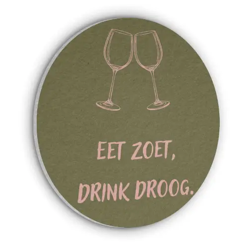 Roze - Groen - Wijn - Quote Akoestische PET Vilt - Rond klein -3d