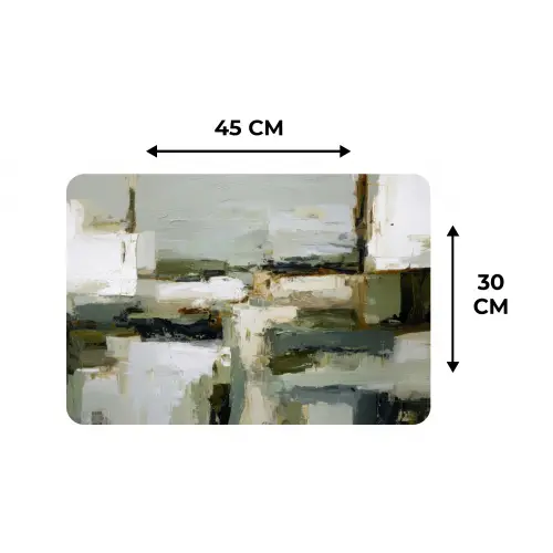 Penseelstreken - Groen - Abstract - Japandi Placemat vinyl groot -specs