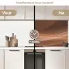 Golven - Abstract - Bruin keuken achterwand 2 middel -voor-na2_NL