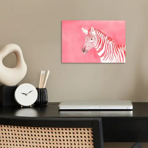 Zebra - Pink - Verf poster papier klein -sfeer1