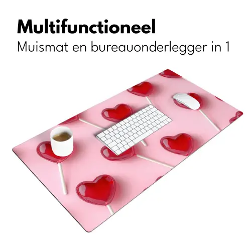 Lollies - Hartjes - Roze Muismat XXL klein -sfeer4