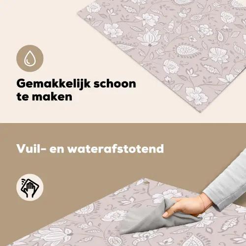 Bloemen - Getekend - Lavendel Inductie beschemer met haakjes klein 777 -ky-schoon-nl