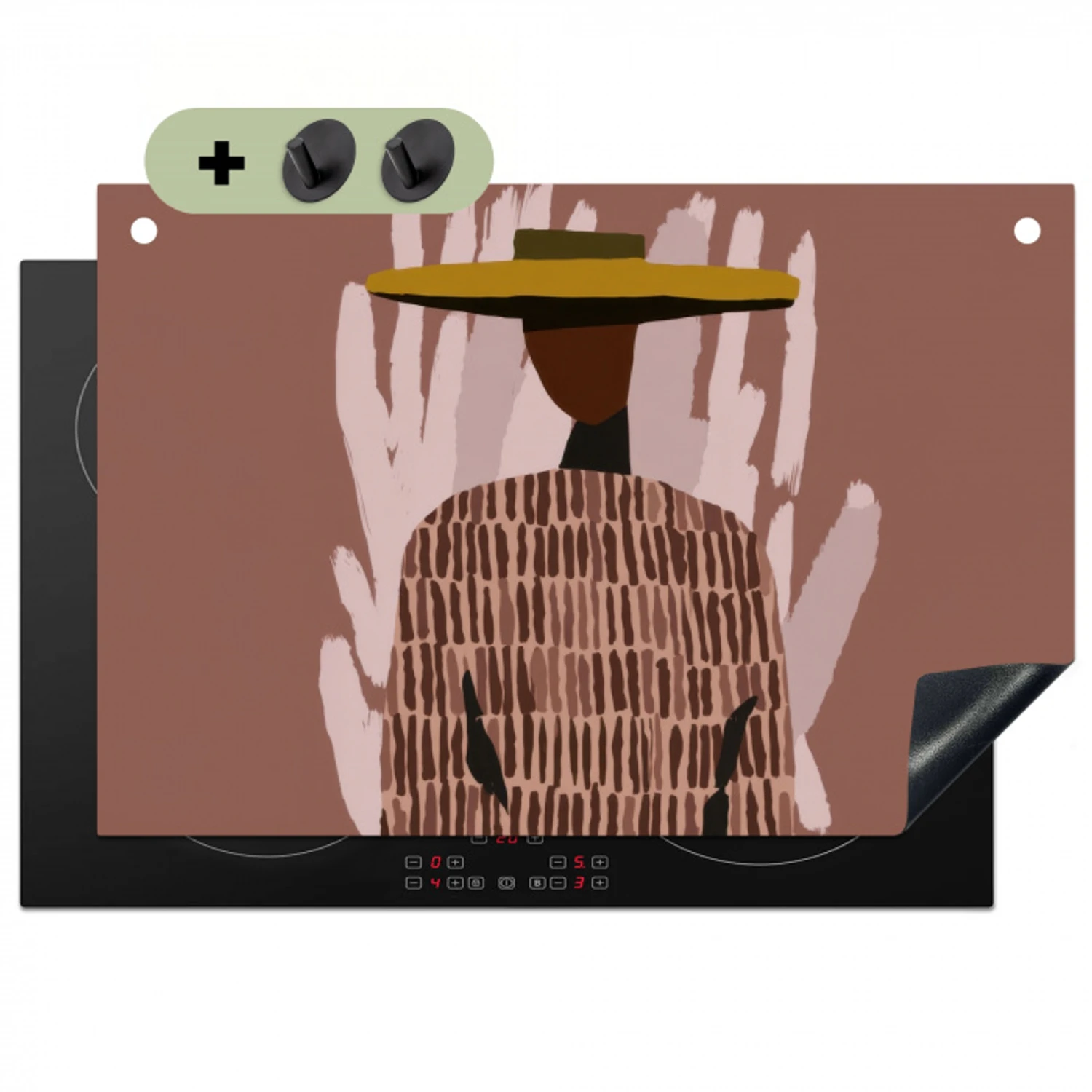 Abstract - Figuur - Illustratie - Hoed Inductie beschemer met haakjes klein -3d