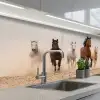 Kudde paarden - Stofwolk - Bruin - Zwart keuken achterwand 2 middel -3d_schuin