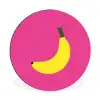 Banaan - Geel - Fruit Wandcirkel aluminium klein -3d