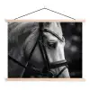 Paard - Schimmel - Portret textielposter latten blank klein -3d