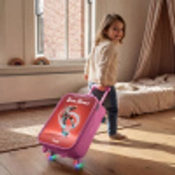 Voetballer - Bal - Lichtcirkel - Rood Kinderkoffer - Roze klein -sfeer1