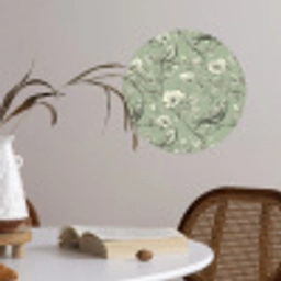 Klassiek - Botanisch - Groen Wandcirkel behangsticker klein 186 -sfeer3