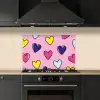 Hartjes - Valentijn - Patroon - Kleurrijk keuken achterwand spatscherm klein -sfeer1
