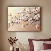 Bloesemtakken - Schilderachtig - Roze Textielframe - compleet frame klein -sfeer1