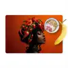 Vrouw - Chilipepers - Pepers - Bloemen Placemat vinyl groot -zzzproduct_Kitchenyeah-website