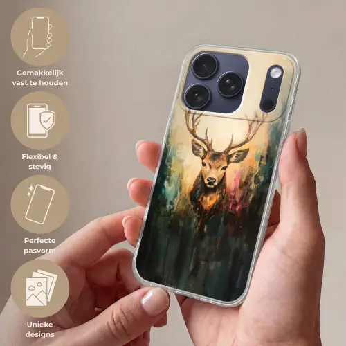 Hert - Geverfd - Gewei - Bruin Telefoonhoesje iPhone 17 Pro klein -sfeer3_NL