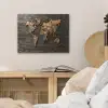 Wereldkaart -  Hout - Mozaïek PET vilt klein -sfeer3