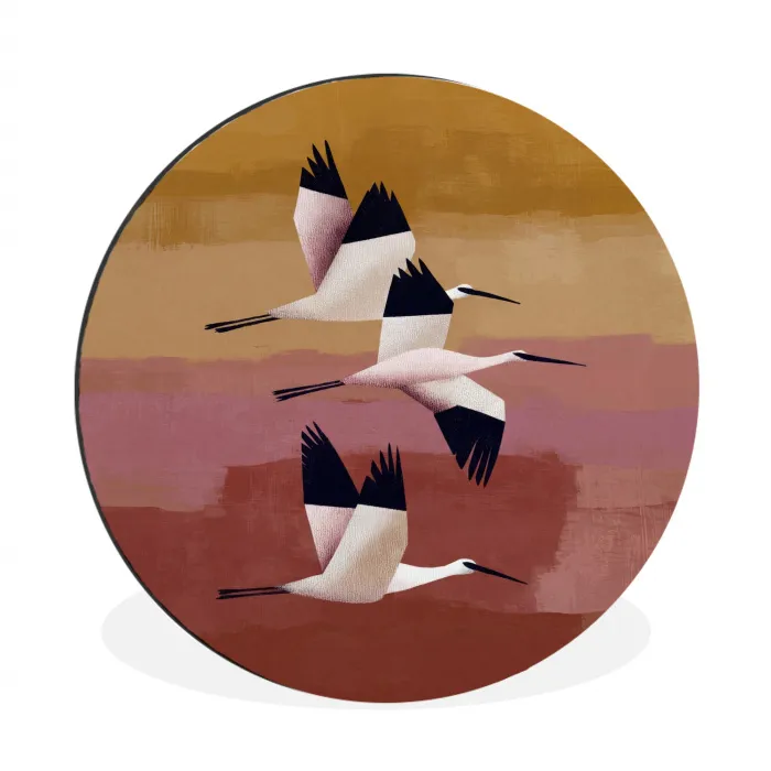 Vogels - Snavel - Abstract Wandcirkel aluminium klein -3d