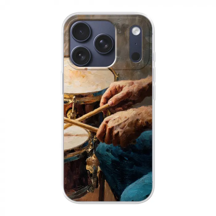 Drumstokken - Olieverf - Man Telefoonhoesje iPhone 17 Pro klein -3d