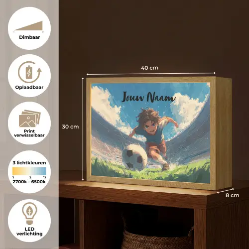 Stadion - Voetbal - Jongen Light Box met batterij (Wandlamp kind) middel -USP_websiteoverzichtNL