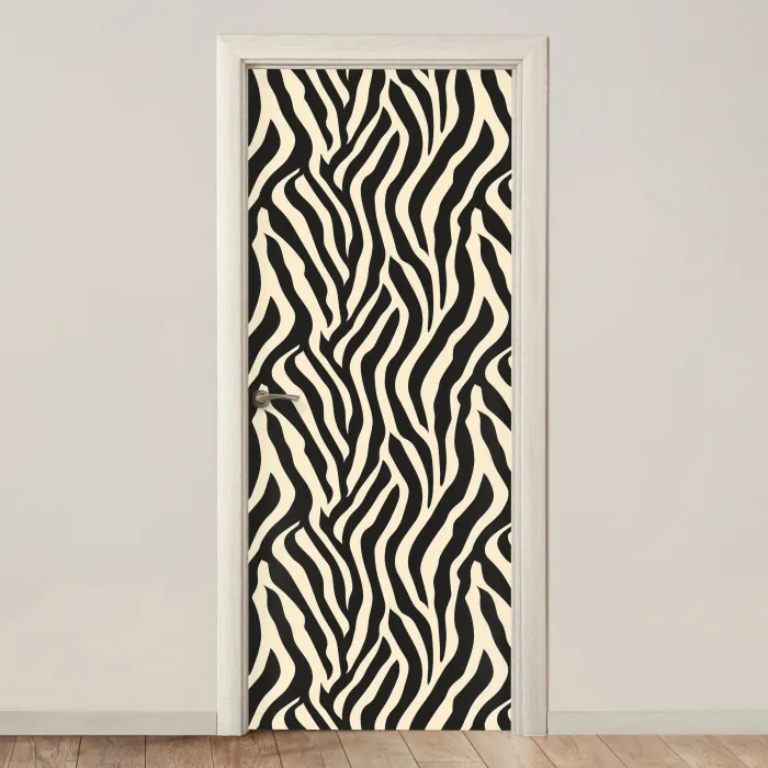 Zebra - Print - Klassiek - Zwart deurposter klein 289 -3d_beige
