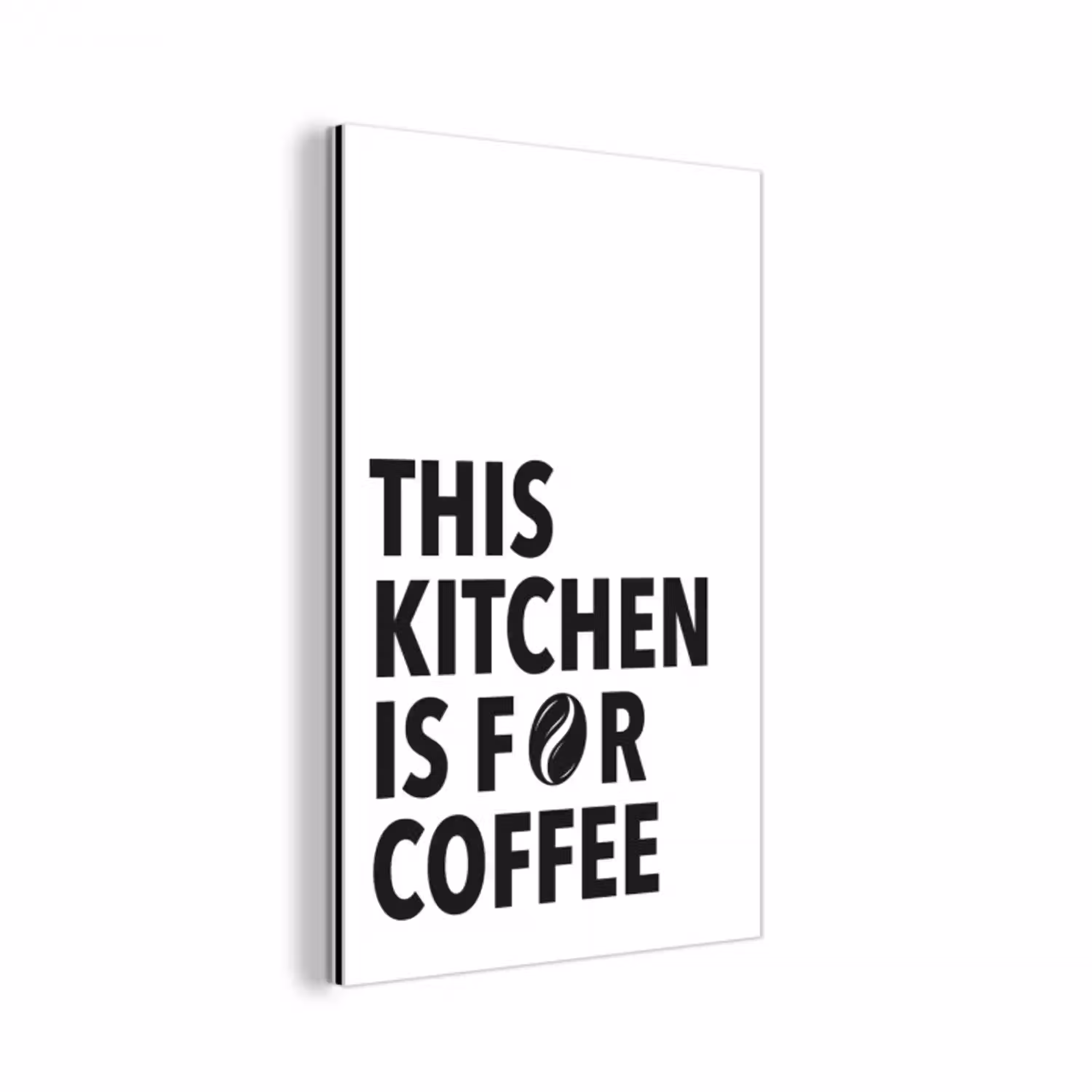Quotes  - Koffie - Bonen - Modern aluminium wit klein -3d