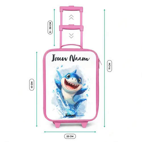 Haai - Tanden - Water Kinderkoffer - Roze klein -productfoto_formaten