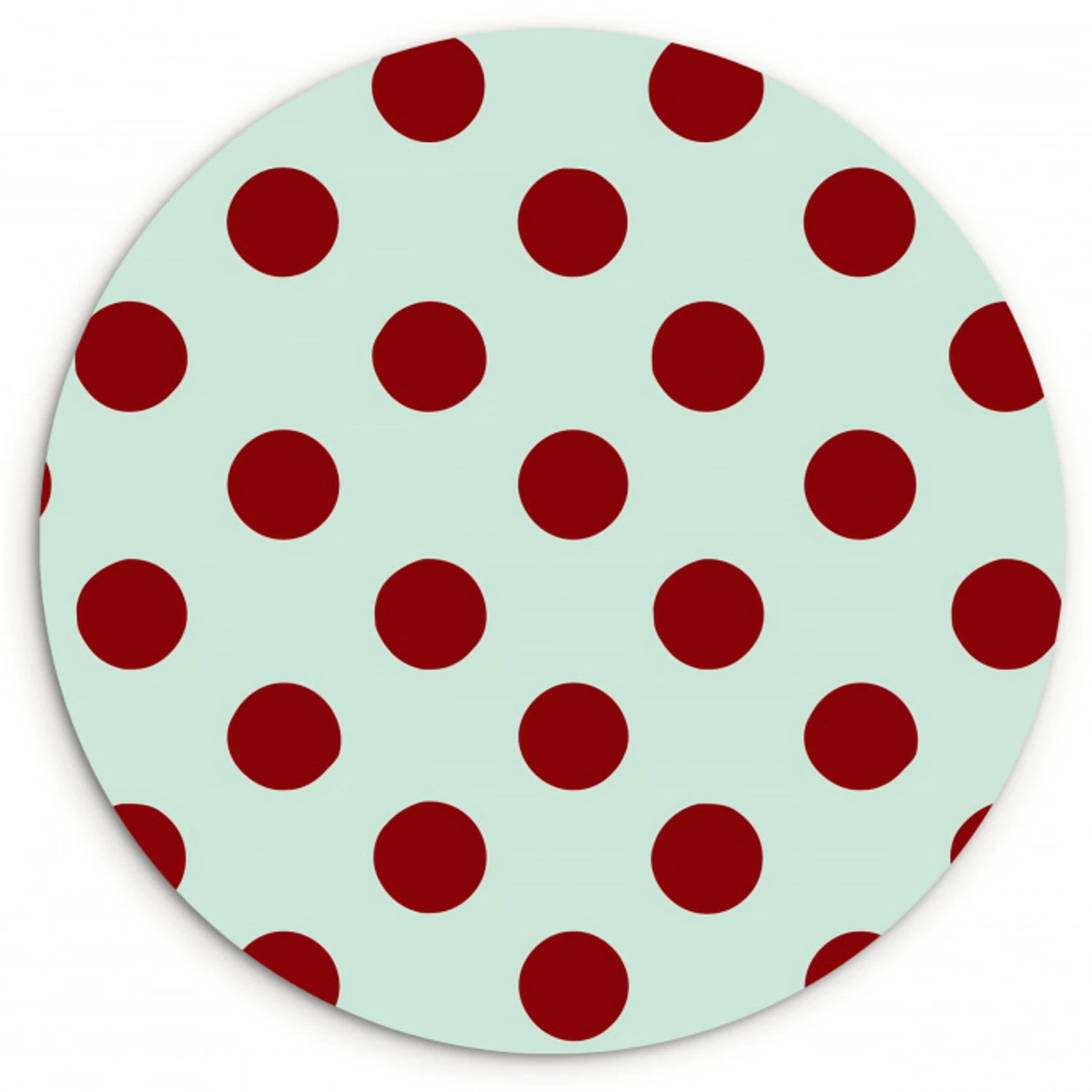 Polka - Dots - Rood Wandcirkel kunststof plaat 5mm dik klein 188 -3d