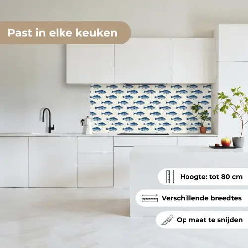 Vis - Patroon - Blauw keuken achterwand 2 middel 871 -sfeer4_NL