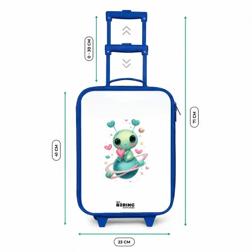 Lief buitenaards wezentje met hartje Kinderkoffer - Blauw klein -productfoto_formaten