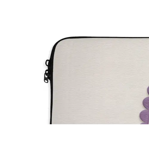 Tulpen - Paars - Lijst - Bladeren laptophoes neopreen klein -detail