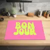 Bonjour - Roze - Fel groen Inductie beschermer vinyl 3mm klein -sfeer5