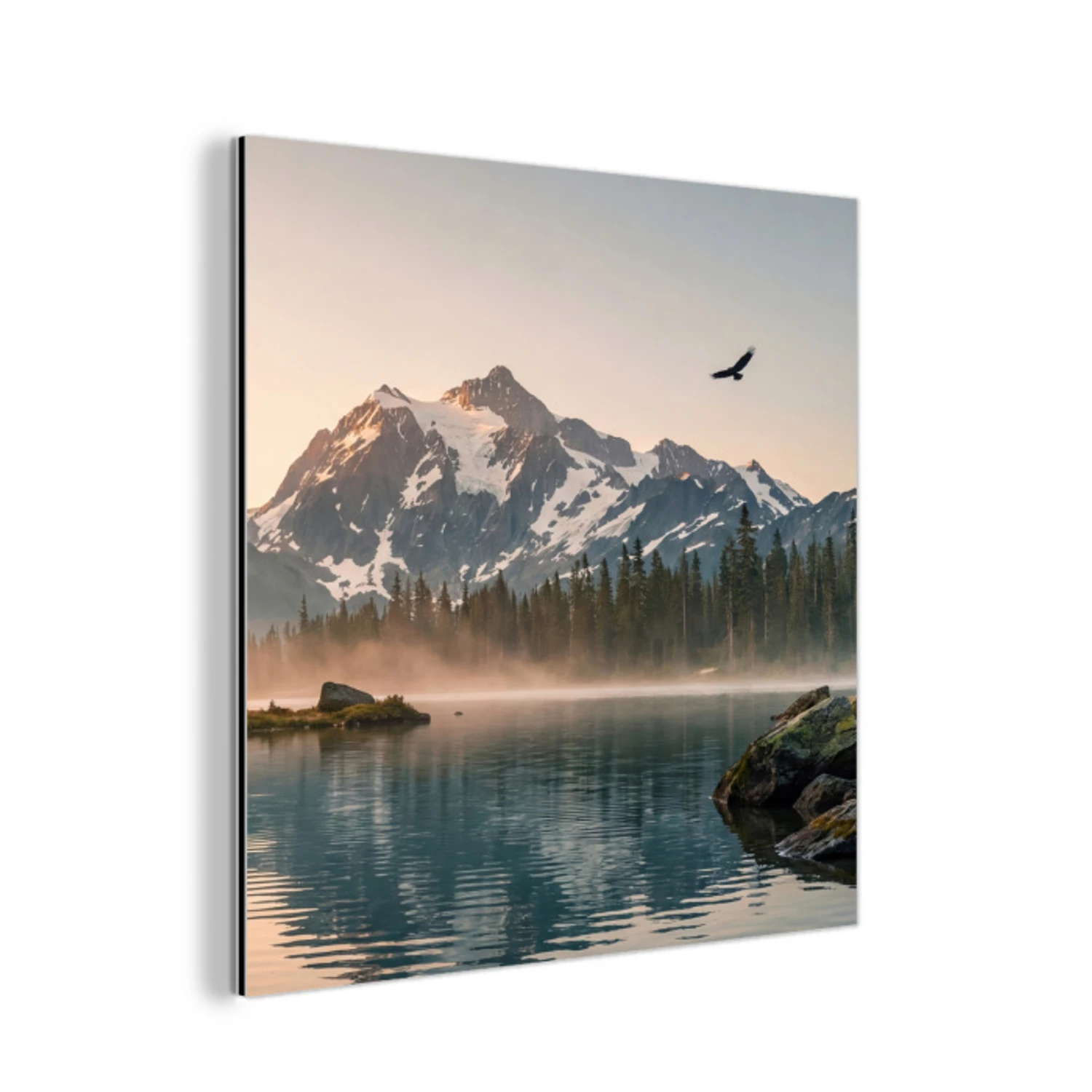 Bergen - Water - Bomen aluminium wit klein -3d