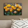 Tulpen - Geel - Penseelstreken - Abstract canvas 2cm klein -sfeer3