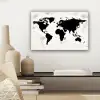 Wereldkaart - Zwart - Hout canvas 2cm klein -sfeer6