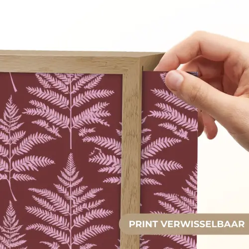 Blad - Patroon - Paars Light Box met batterij (Wandlamp) middel 907 -USP_websiteprintNL