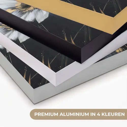Bloemen - Wit - Abstract Textielframe zwart klein -USP_kleurenNL