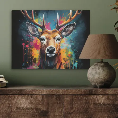 Hert - Graffiti - Dieren - Kleuren PET vilt klein -sfeer2