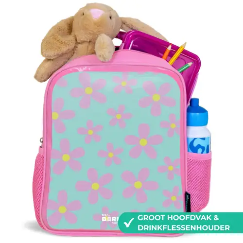 Madeliefjesmania mint Kinderrugzak - Roze middel -inhoud_NL