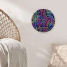 Retro - Abstract - Neon Wandcirkel kunststof plaat 5mm dik klein -sfeer5