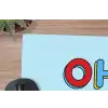 Oh ok - Blauw - Kleurrijk muismat rubber klein -closeup
