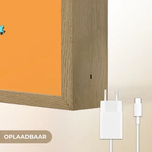 Hamburger - Oranje - Neon - popart Light Box met batterij (Wandlamp) middel -USP_websiteoplaadbaarNL